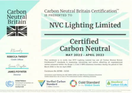NVC Lighting Ltd is Carbon Neutral